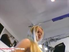 Beautiful Blonde Claudia fucks her Pussy in Casting German Goo Girls