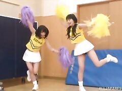 Spicy cheerleader Yuri Shinomiya group sex.