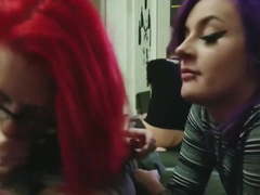 Two Emo Teens Sharing a Cock and Swallow Cum! (Great POV)